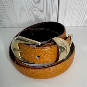 VTG Ritz Light Brown Croc Embossed Belt Sz 32 READ